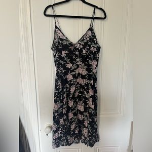 Esperanza Black Floral Print Midi Dress
